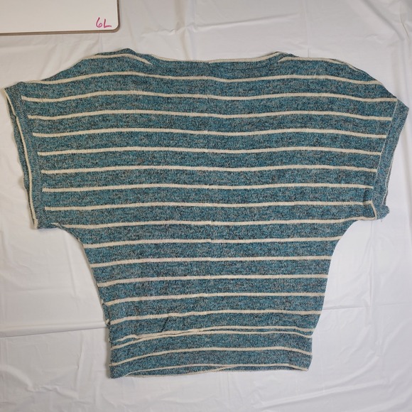Womens "About a girl" Juniors pullover blouse.  Blue/White stripes.  Size Medium - Picture 6 of 6